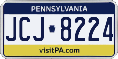 PA license plate JCJ8224