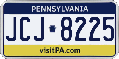 PA license plate JCJ8225