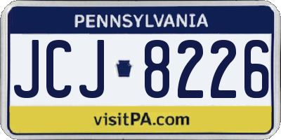 PA license plate JCJ8226