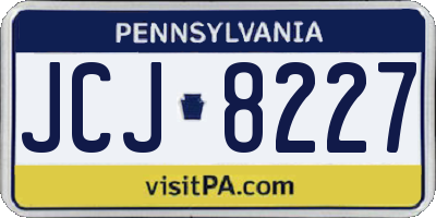 PA license plate JCJ8227