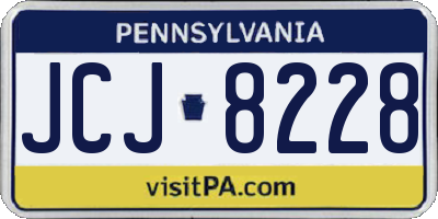 PA license plate JCJ8228
