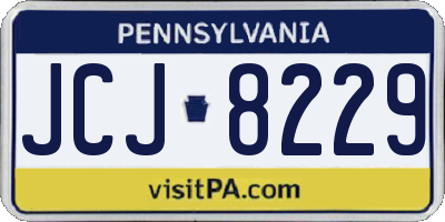 PA license plate JCJ8229