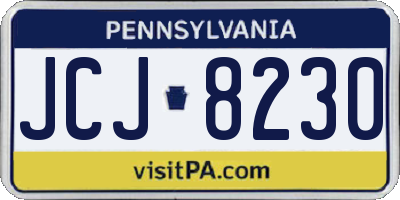 PA license plate JCJ8230