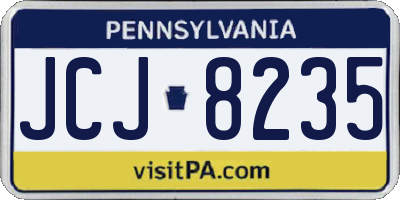 PA license plate JCJ8235
