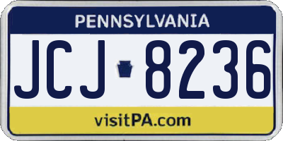 PA license plate JCJ8236
