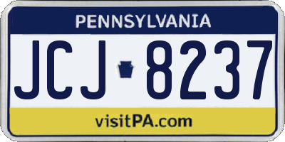 PA license plate JCJ8237
