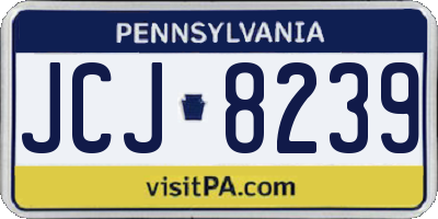 PA license plate JCJ8239