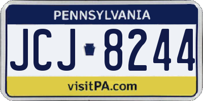 PA license plate JCJ8244