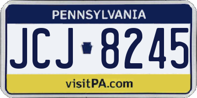 PA license plate JCJ8245