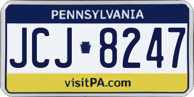 PA license plate JCJ8247