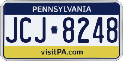 PA license plate JCJ8248