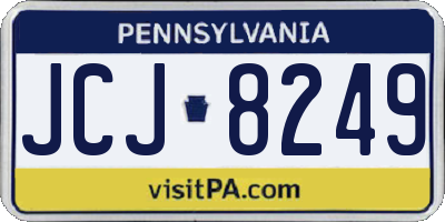 PA license plate JCJ8249