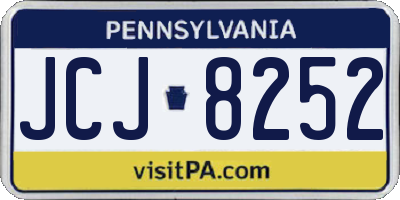 PA license plate JCJ8252