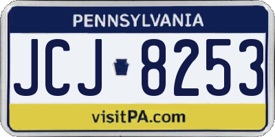 PA license plate JCJ8253
