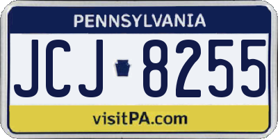 PA license plate JCJ8255