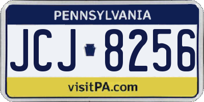 PA license plate JCJ8256