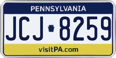 PA license plate JCJ8259