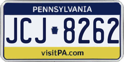PA license plate JCJ8262