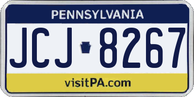 PA license plate JCJ8267