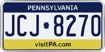 PA license plate JCJ8270
