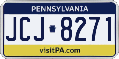 PA license plate JCJ8271