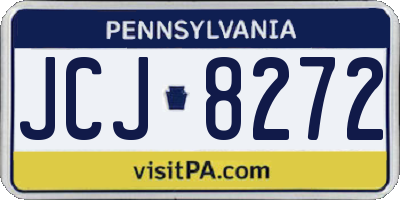PA license plate JCJ8272