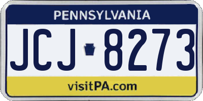 PA license plate JCJ8273