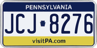 PA license plate JCJ8276