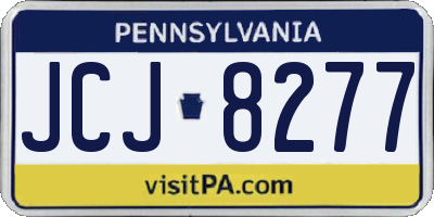 PA license plate JCJ8277
