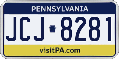 PA license plate JCJ8281