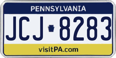 PA license plate JCJ8283