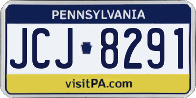 PA license plate JCJ8291
