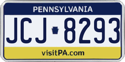 PA license plate JCJ8293