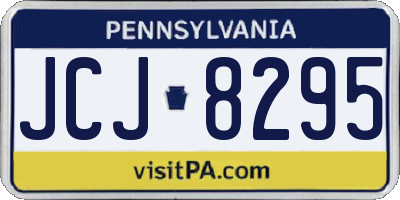 PA license plate JCJ8295