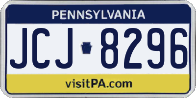 PA license plate JCJ8296