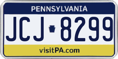 PA license plate JCJ8299