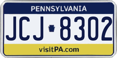 PA license plate JCJ8302