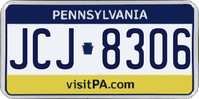 PA license plate JCJ8306