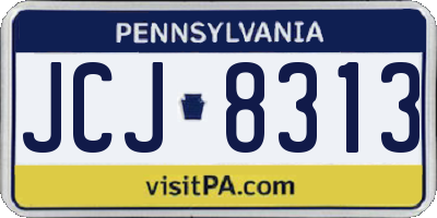 PA license plate JCJ8313