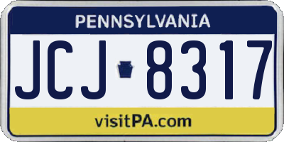 PA license plate JCJ8317