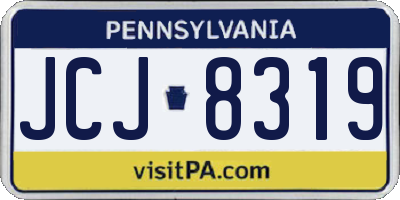 PA license plate JCJ8319