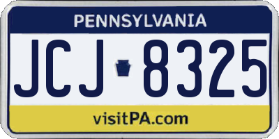 PA license plate JCJ8325