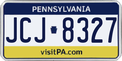 PA license plate JCJ8327