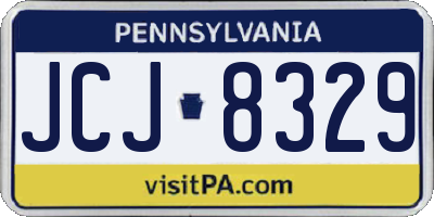 PA license plate JCJ8329