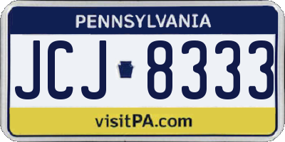 PA license plate JCJ8333