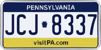 PA license plate JCJ8337