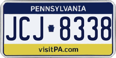 PA license plate JCJ8338