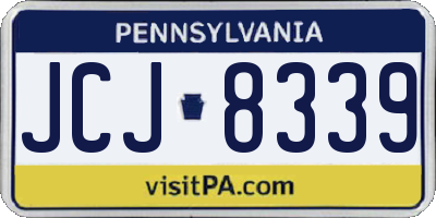 PA license plate JCJ8339