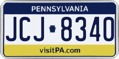 PA license plate JCJ8340