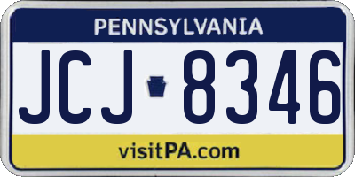 PA license plate JCJ8346